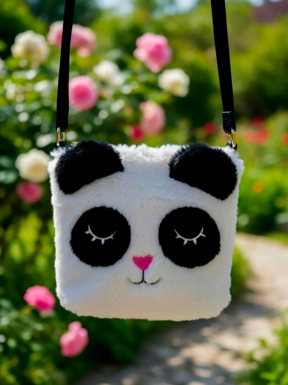 Luv Betsey by Betsy Johnson Fuzzy Panda Crossbody Purse
